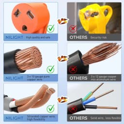 Nilight RV Generator Adapter Cord 30A-30A L5-30P to TT-30R 10AWG Copper Heavy Duty Twist Lock Male to Female for Camper Trailer