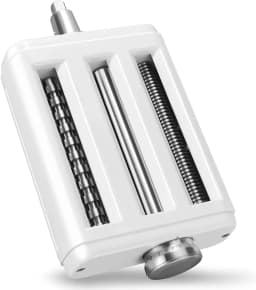3-in-1 Pasta Maker Attachment for KitchenAid & Cuisinart Stand Mixers, Pasta Roller, Spaghetti & Fettuccine Cutter Set with Cleaning Brush, Stainless Steel