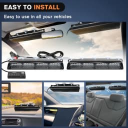 Nilight 32LED Emergency Dash Strobe Lights with Controller Suction Cups Warning Hazard Windshield Deck Split Light Bar for Truck