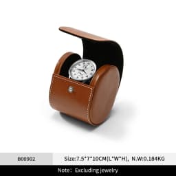 Oirlv Faux Leather Watch Box Premium Watch Storage Case & Watch Holder – Portable Watch Case for Travel/Daily Use Black & Brown