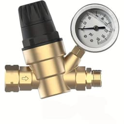 Adjustable Water Pressure Regulator Valve With Pressure Gauge For RV Camper Trailer Garden Irrigation Household Tap Water Pipeline Pressure Reducer