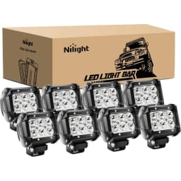 Nilight 18W LED Light Bar 8PCS 3.8inch 1260lm Spot LED Pods Driving Fog Light Off Road Lights Bar Jeep Lamp