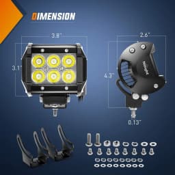 Nilight 18W LED Light Bar 8PCS 3.8inch 1260lm Spot LED Pods Driving Fog Light Off Road Lights Bar Jeep Lamp