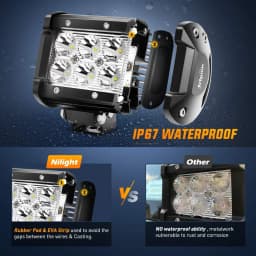 Nilight 18W LED Light Bar 8PCS 3.8inch 1260lm Spot LED Pods Driving Fog Light Off Road Lights Bar Jeep Lamp