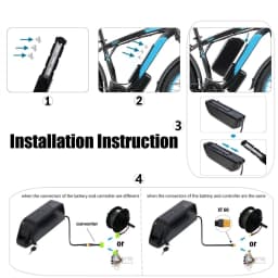 Ship from USA 48V E-Bike Battery Genuine / 5 Pin Hailong 36V 48V 52V 20Ah / 20000mAh 200W -1500W Electric Bicycle Bike Ebike 18650/21700 Lithium Battery Pack 40A BMS for Bafang BBS02 BBS03 BBSHD Motor With 2A Charger, XT60 Connector, USB Port and Base