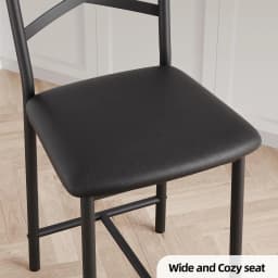 26 Inch Bar Stools Set of 4, Counter Height Bar Chairs with Back and Thick Cushion, Upholstered Dining Chairs with Padded Seat, Barstools for Kitchen Island, Bar, Dining Room, Modern Black