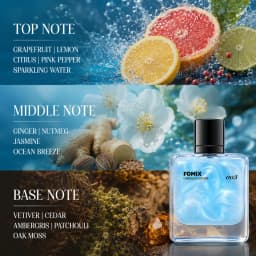 FOMIX 003 Blue Men’s Perfume Marine Citrus Cologne Long Lasting Fresh Ocean Aquatic Woody Scent Eau De Toilette Spray Grapefruit Lemon Cedar Ambergris Notes Daily Office Date Travel Party Portable Men’s Fragrance Gift for Him