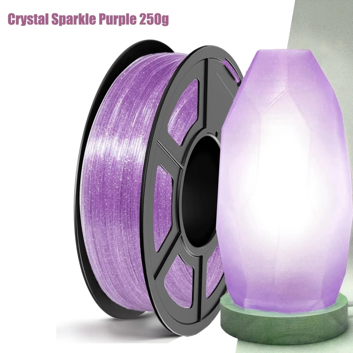 1.75mm Translucent Crystal Studded PLA 3D Printer Filament 250G Spool Dimensional Accuracy ±0.02mm For Most FDM 3D Printers