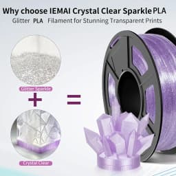 1.75mm Translucent Crystal Studded PLA 3D Printer Filament 250G Spool Dimensional Accuracy ±0.02mm For Most FDM 3D Printers