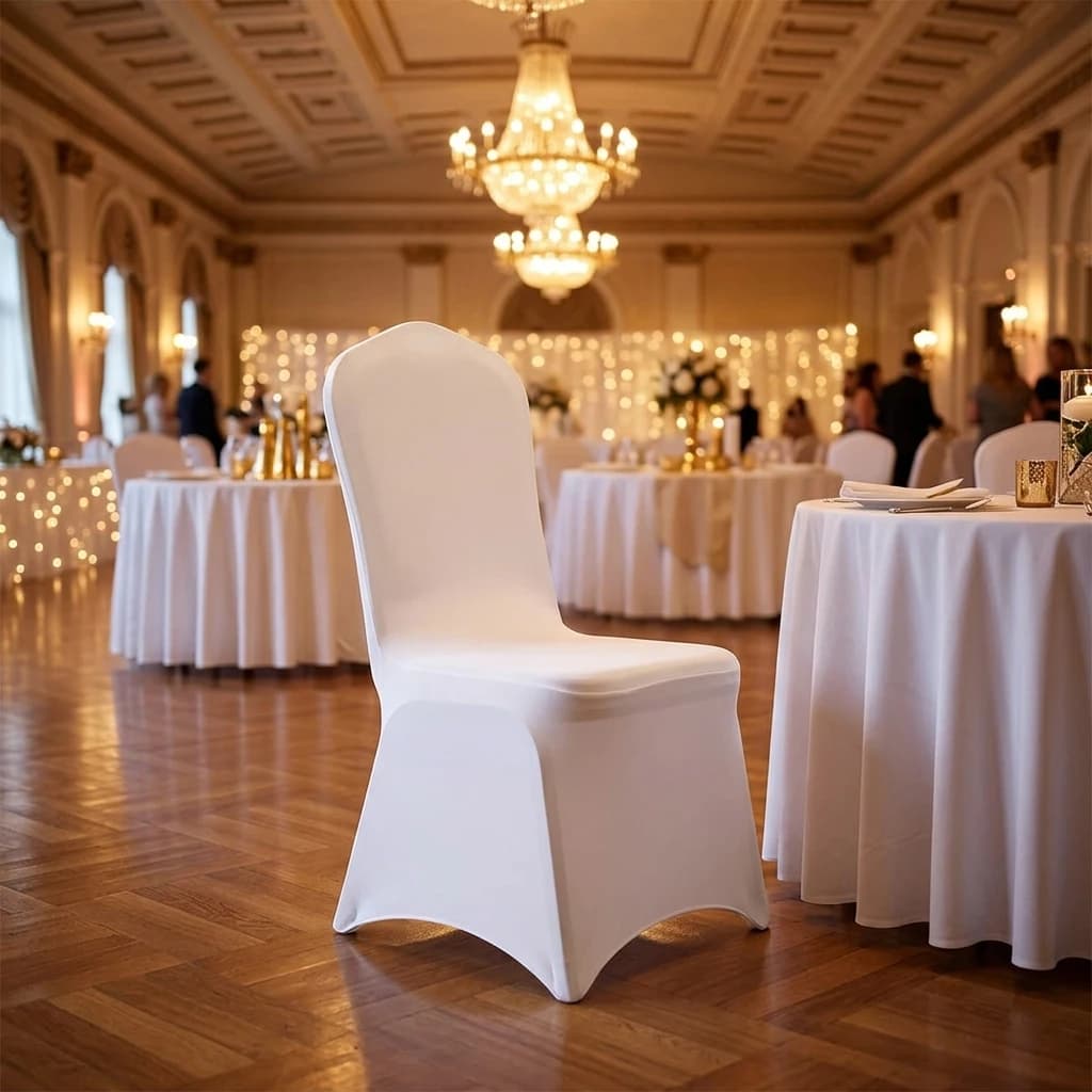 READOR 100pcs Stretch White Chair Slipcover Party Banquet Wedding Spandex Chair Covers for Events