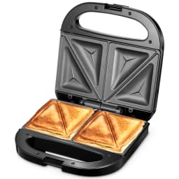 Stainless Steel 750W Sandwich & Panini Press, 2-Slice Non-Stick Grill Maker for Grilled Cheese, Tuna Melts and Omelets