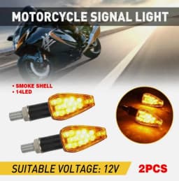 2pcs/set Motorcycle Front&Rear Turn Signal Lights Steering Lamp Super Bright Waterproof 14 LED Car Accessories