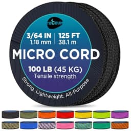 Micro Paracord 1.18 mm X Micro Utility Cord Thin Braided Paracord Rope Best for Crafting, DIY Projects, Fishing, Camping Wind C