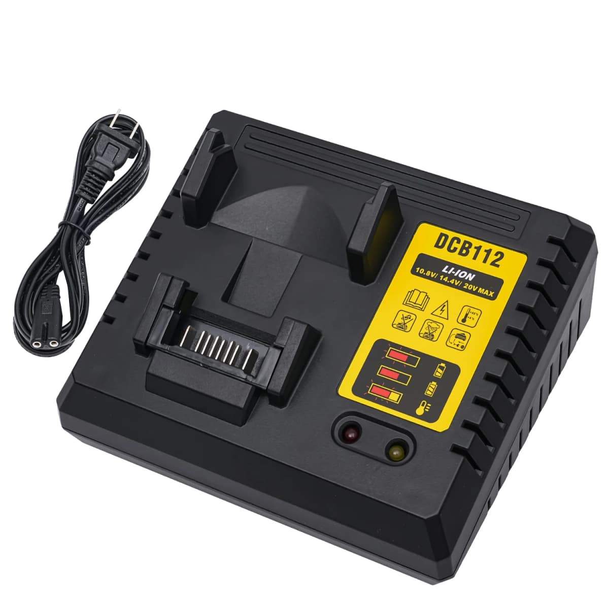 The Latest Model Replacement DCB112 Battery Charger for 10.8V 14.4V 12V 18V 20V Max Cordless Power Tools Compatible with DCB120 DCB122 DCB124 DCB182 DCB183 DCB200 DCB204 DCB208