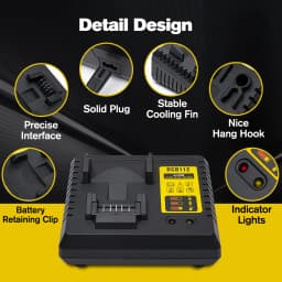 The Latest Model Replacement DCB112 Battery Charger for 10.8V 14.4V 12V 18V 20V Max Cordless Power Tools Compatible with DCB120 DCB122 DCB124 DCB182 DCB183 DCB200 DCB204 DCB208