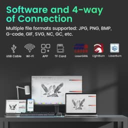 LONGER 20W 10W 5W Smart Laser Cutter & Engraver 400x400mm WiFi Touchscreen Laser Cutting Engraving Machine for Wood Acrylic Leather Metal DIY Workshop LightBurn LaserGRBL