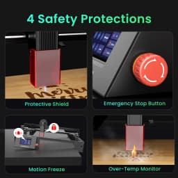LONGER 20W 10W 5W Smart Laser Cutter & Engraver 400x400mm WiFi Touchscreen Laser Cutting Engraving Machine for Wood Acrylic Leather Metal DIY Workshop LightBurn LaserGRBL