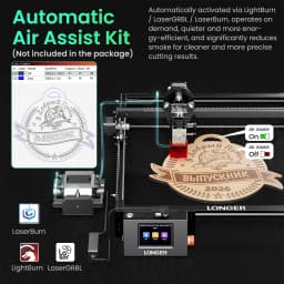 LONGER 20W 10W 5W Smart Laser Cutter & Engraver 400x400mm WiFi Touchscreen Laser Cutting Engraving Machine for Wood Acrylic Leather Metal DIY Workshop LightBurn LaserGRBL