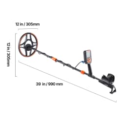 SucceBuy Waterproof Metal Detector 12" High Accuracy Gold Detector Adults Display Headphones 7 Modes Adjustable IP68 for Hunting