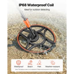 SucceBuy Waterproof Metal Detector 12" High Accuracy Gold Detector Adults Display Headphones 7 Modes Adjustable IP68 for Hunting