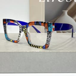 1 Pair of New Classic Bohemian Large-Frame Square Fashion Anti-Blue Glasses, Unisex, High-Quality Multi-Color Block Versatile Street Style Glasses for Women, Suitable for Daily Wear and as Decorative Glasses
