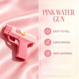 （No Gas）Windproof Refillable Pink Lighter Cigarette Case Creative Gun Shape Smoke Holder Gift for Boyfriend