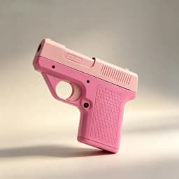 （No Gas）Windproof Refillable Pink Lighter Cigarette Case Creative Gun Shape Smoke Holder Gift for Boyfriend