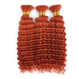 Deep Wave Bulk Human Hair for Braiding No Weft 100g (1 Pack-2 Bundles) Brazilian Virgin Human Hair Braiding Hair For BOHO Braids