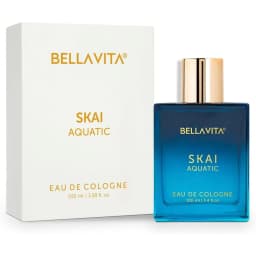 Bella Vita Skai Aquatic Eau de Cologne 100ml/3.38fl.oz | Citrus Marine Mint Lavender Cedarwood Fresh Aquatic Men Perfume