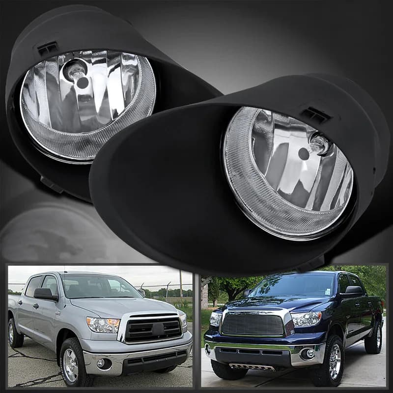 Fit 2007 2008 2009-2013 Toyota Tundra Fog Lights Clear Lens Lamps W/Covers Pair