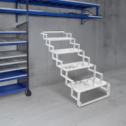 110kg 4-Step Scissor Foldable Step Ladder, Aluminum RV Entry Step With Anti-Slip Treads, for Camper Trailer Truck