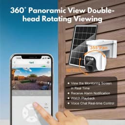 4G LTE Solar Security Camera Outdoor No WiFi, 2K Cellular Wireless Camera with SIM Card, Solar Powered, 360° Live View, Color Night Vision, PIR Motion Alerts, Two-Way Audio, 32GB SD Card Included