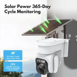4G LTE Solar Security Camera Outdoor No WiFi, 2K Cellular Wireless Camera with SIM Card, Solar Powered, 360° Live View, Color Night Vision, PIR Motion Alerts, Two-Way Audio, 32GB SD Card Included