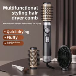 Multifunctional Hot Air Comb Curling Iron, Three-In-One Hair Changing Hairdressing Comb, Electric Hair Dryer Comb, Curling And Straightening Dual-Purpose