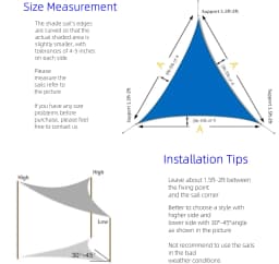 Triangle Sun Shade Sail - 10' X 10' X 10', Breathable Sunshades for Outdoor Patio, Garden, Deck, Yard, Tear & Fade, UV Block Awnings for Patio Shade with Ropes Resist Wear (Blue)