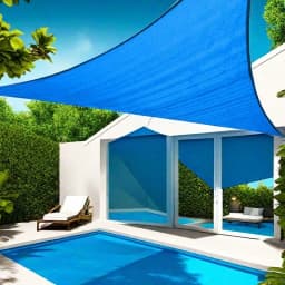 Triangle Sun Shade Sail - 10' X 10' X 10', Breathable Sunshades for Outdoor Patio, Garden, Deck, Yard, Tear & Fade, UV Block Awnings for Patio Shade with Ropes Resist Wear (Blue)