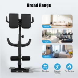 Roman Chair Back Extension Machine, 330LBS Back Extension Roman Chair Abdominal Exercise Equipment, Multi-Functional Hyperextension Back Strength Exercise Bench, w/Rubber Foot Covers, suitable for Home Gym Hotel