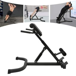 Roman Chair Back Extension Machine, 330LBS Back Extension Roman Chair Abdominal Exercise Equipment, Multi-Functional Hyperextension Back Strength Exercise Bench, w/Rubber Foot Covers, suitable for Home Gym Hotel