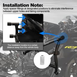 Motorcycle Stunt Cage Engine Guard Crash Bar Rear Footrests Subcage Step Plate Stunt Protection YZF-R7 R7 2021-2025 For Yamaha