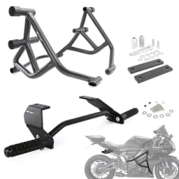 Motorcycle Stunt Cage Engine Guard Crash Bar Rear Footrests Subcage Step Plate Stunt Protection YZF-R7 R7 2021-2025 For Yamaha