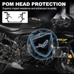 Motorcycle Stunt Cage Engine Guard Crash Bar Rear Footrests Subcage Step Plate Stunt Protection YZF-R7 R7 2021-2025 For Yamaha
