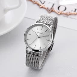 HANNAH MARTIN Leisure Top Brand Hot Selling Original Quartz Watch Women Simple Elegant Steel 36mm Japanese Movement Clock Banquet Matching & Work Watches Ladies Quartz Movement Original Ladies WatchLocal Watch Women Mesh with Clock