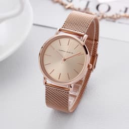 HANNAH MARTIN Leisure Top Brand Hot Selling Original Quartz Watch Women Simple Elegant Steel 36mm Japanese Movement Clock Banquet Matching & Work Watches Ladies Quartz Movement Original Ladies WatchLocal Watch Women Mesh with Clock