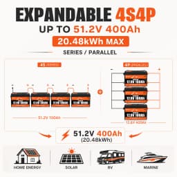 BUKNUWO Smart 12V 100Ah Bluetooth LiFePo4 Lithium Battery Pack 100A BMS For RV Boat Motor Inverter Solar Wind Off-Road Off-grid LiFePO4 Batter