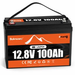 BUKNUWO Smart 12V 100Ah Bluetooth LiFePo4 Lithium Battery Pack 100A BMS For RV Boat Motor Inverter Solar Wind Off-Road Off-grid LiFePO4 Batter