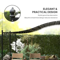 10' X 16' Outdoor Pergola Canopy, Metal Patio Canopy, Cream White