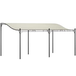 10' X 16' Outdoor Pergola Canopy, Metal Patio Canopy, Cream White