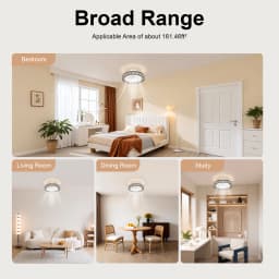 18.5 Inch Contemporary Ceiling Air Circulator with Integrated Illumination, Minimalist Dual-Use Lighted Fan Fixture, Wireless Remote Operated Ceiling Ventilation Lamp