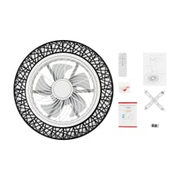 18.5 Inch Contemporary Ceiling Air Circulator with Integrated Illumination, Minimalist Dual-Use Lighted Fan Fixture, Wireless Remote Operated Ceiling Ventilation Lamp