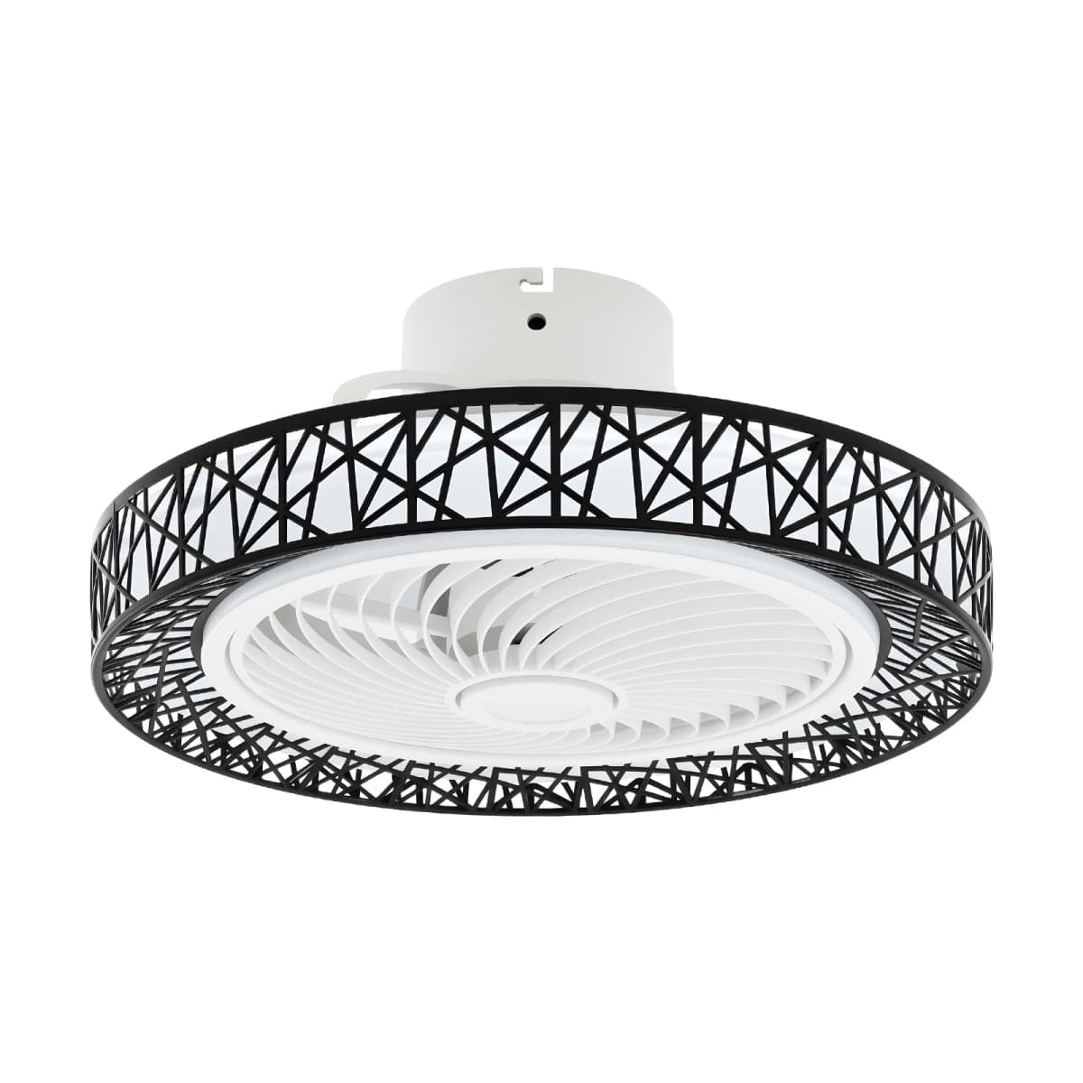 18.5 Inch Contemporary Ceiling Air Circulator with Integrated Illumination, Minimalist Dual-Use Lighted Fan Fixture, Wireless Remote Operated Ceiling Ventilation Lamp